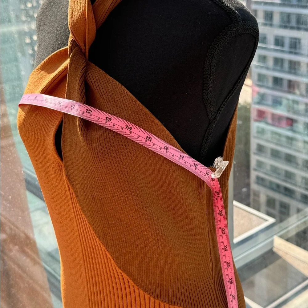 🆕 NICHOLAS 🧿 NWT Daija Twisted Two-Tone Ribbed Knit Midi Dress - Picture 10 of 16